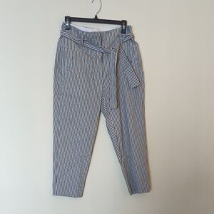 BCBGeneration Navy and White Striped Trousers